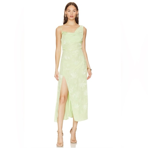 For Love and Lemons Light Pastel Green Ilana Midi Dress Size Medium NWT